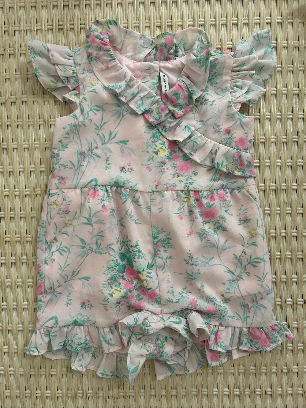 Janie and Jack floral ruffle detail romper